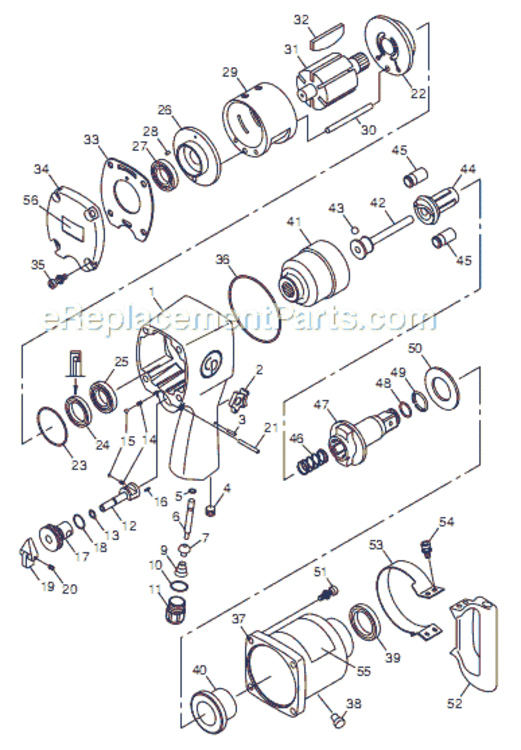 Page A Diagram and Parts List for CP894 T024743 Chicago Pneumatic Wrench